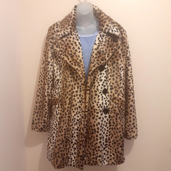 Vintage Moda Leopard Print Fake Fur Coat🇨🇦 Large - Picture 6 of 16